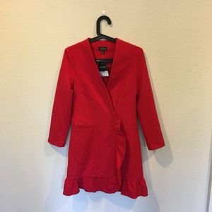Topshop Dresses - NWT Topshop frill hem blazer dress Topshop Dresses - NWT Topshop frill hem blazer dress